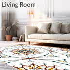 Colorful Floral Medallion Motif Rug