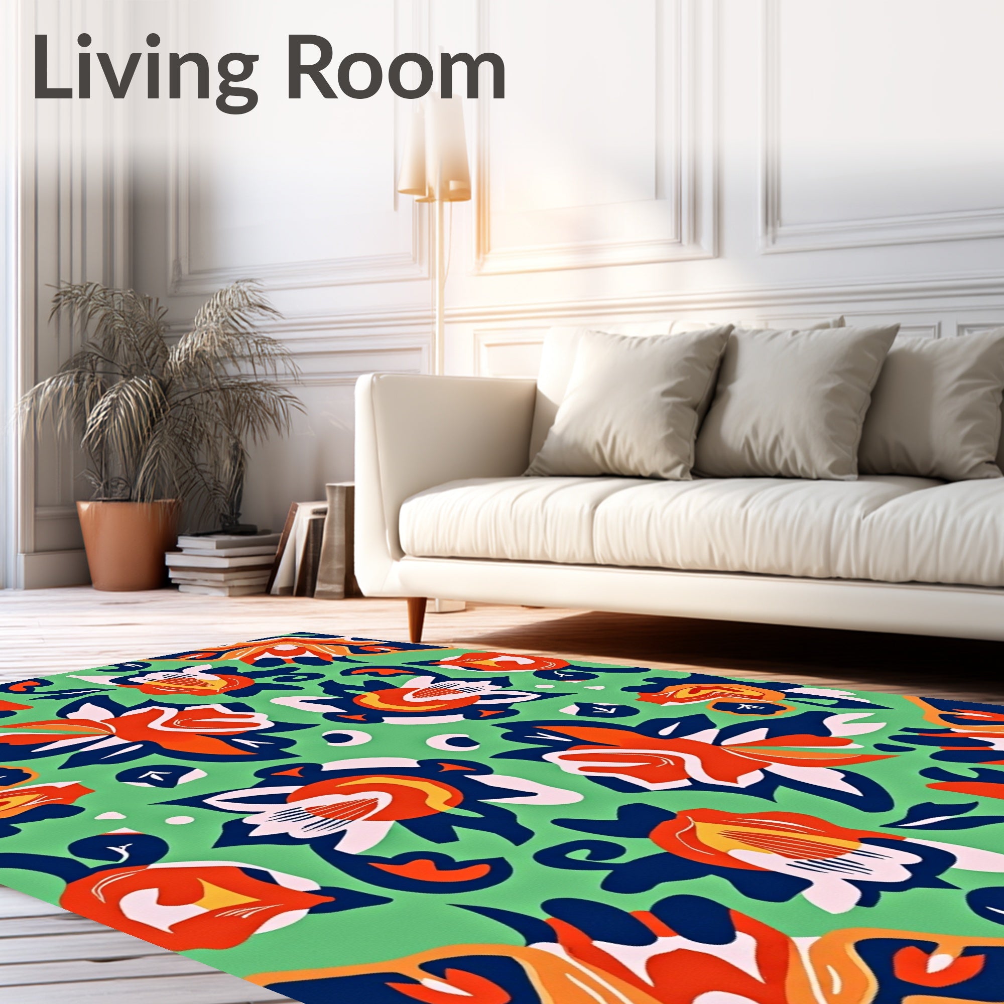Vibrant Floral Abstract Pattern Rug
