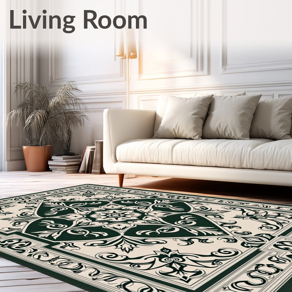 Classic Floral Scrollwork Vintage Design Rug