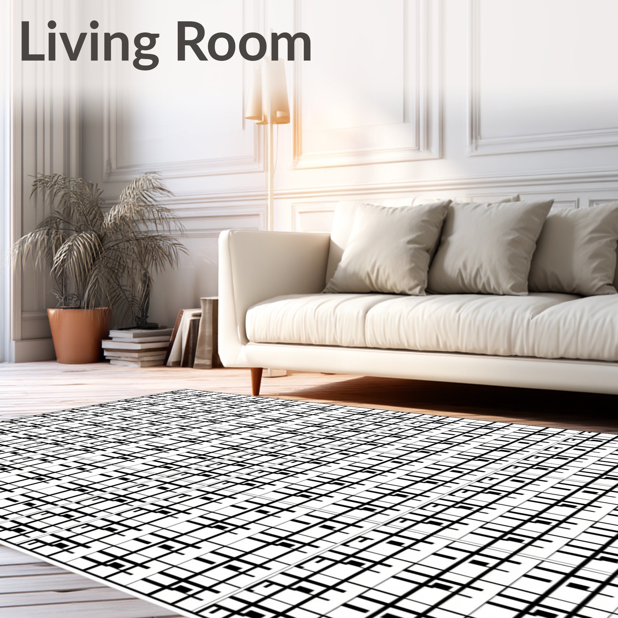 Abstract Grid Pattern Design Rug