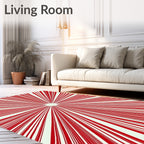 Radiant Red And White Striped Rug
