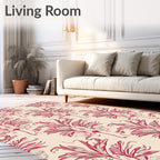 Art Nouveau Red Floral Design Rug