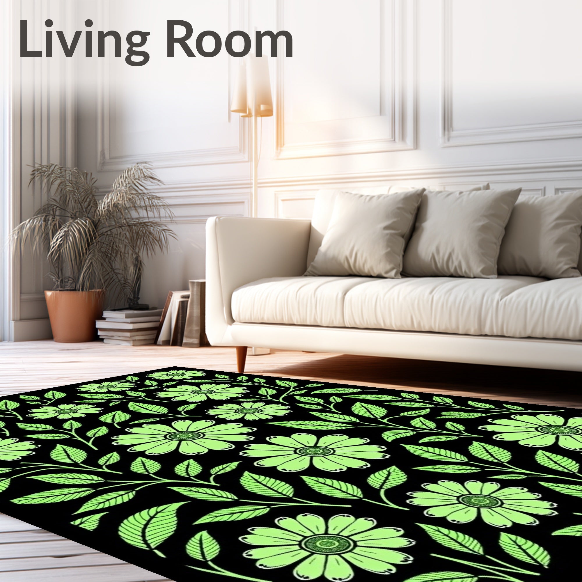 Art Nouveau Floral Pattern Rug