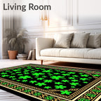 Lucky Clover With Ornamental Border Rug