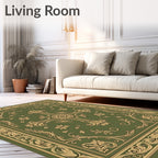 Ornate Gold Leaf Swirls Rug