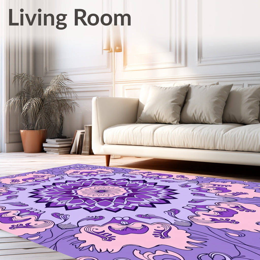 Floral Mandala Symmetry Pattern Rug