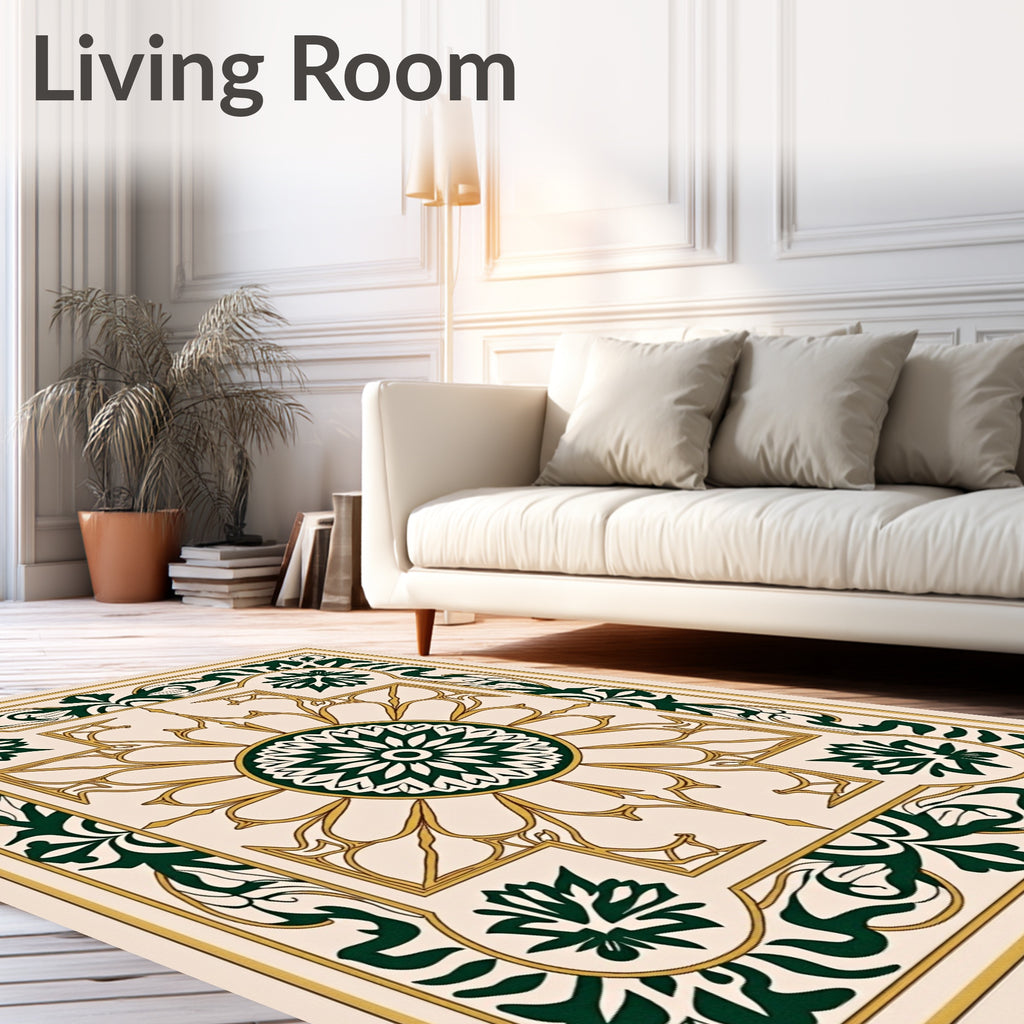 Elegant Floral Medallion Pattern Design Rug