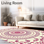 Mandala Design With Floral Accents Rug