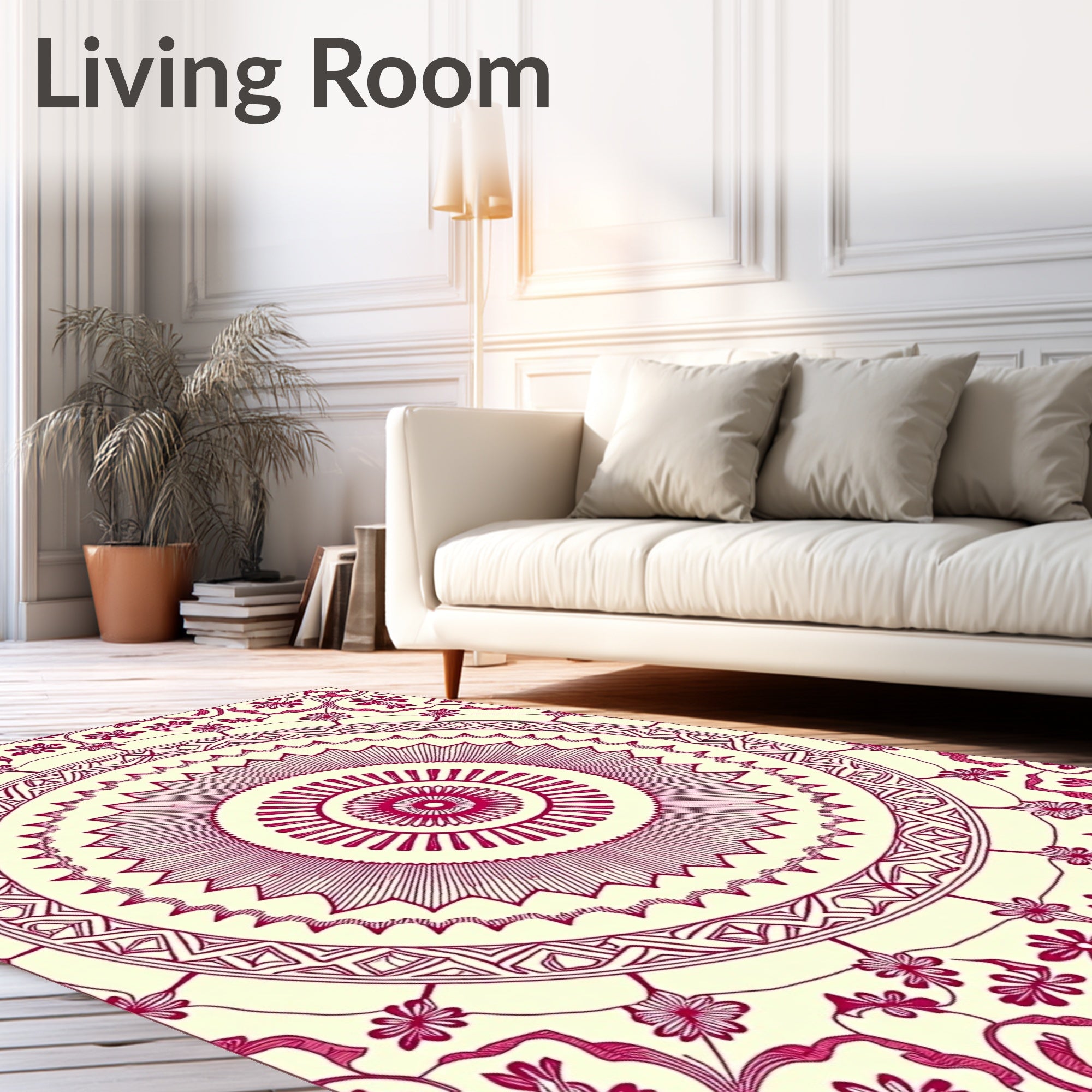 Mandala Design With Floral Accents Rug