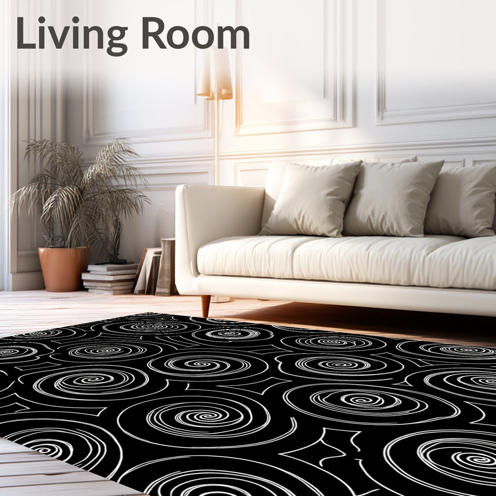 Bold Swirls Abstract Pattern Design Rug