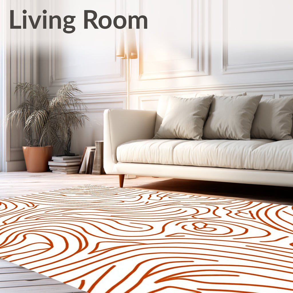 Flowing Contour Wood Grain Abstract Design Rug