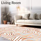 Flowing Contour Wood Grain Abstract Design Rug