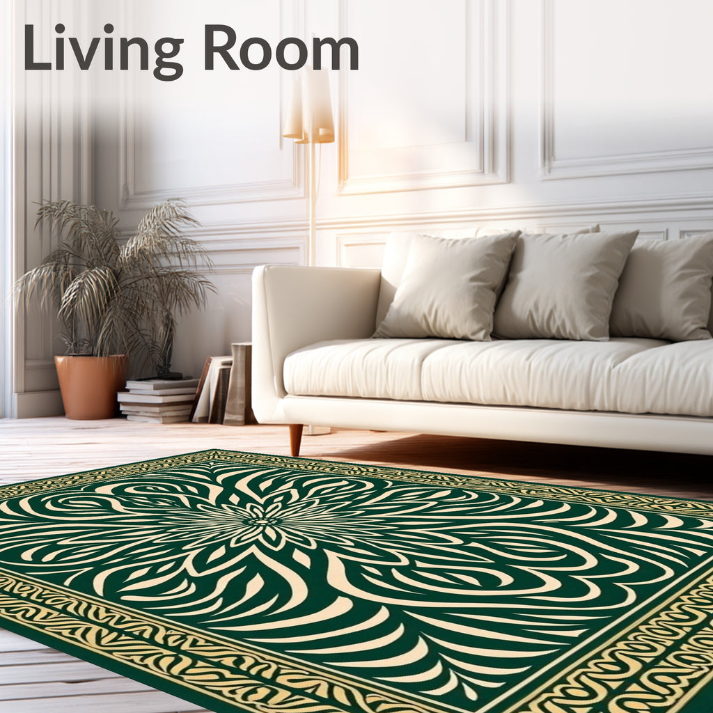 Ornate Floral Swirl Pattern Design Rug
