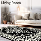 Intricate Floral Scrollwork Pattern Rug