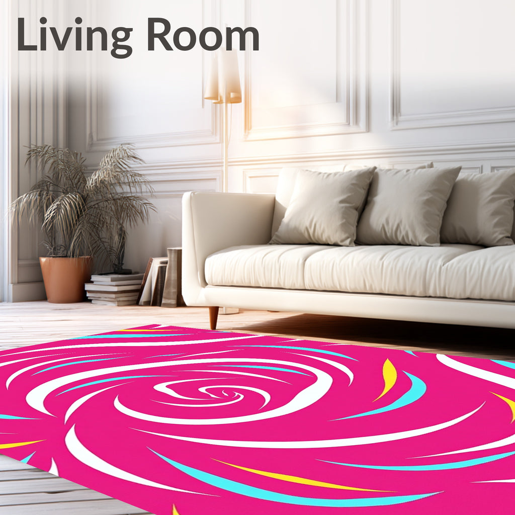 Vibrant Swirl Abstract Pattern Rug