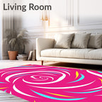 Vibrant Swirl Abstract Pattern Rug