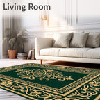 Elegant Scrollwork Floral Pattern Rug