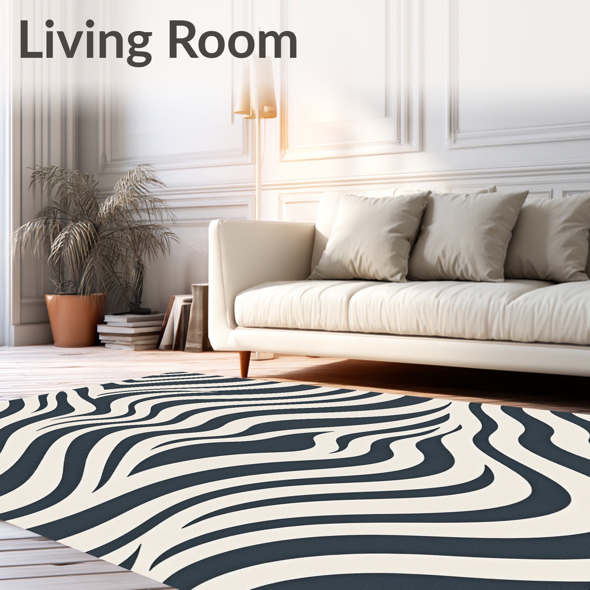 Abstract Zebra Stripe Pattern Rug