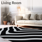 Bold Black White Chevron Pattern Rug