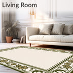 Nature Inspired Floral Border Design Rug