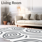 Abstract Swirls Lines Pattern Rug