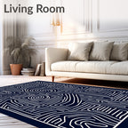 Abstract Maze Line Pattern Rug