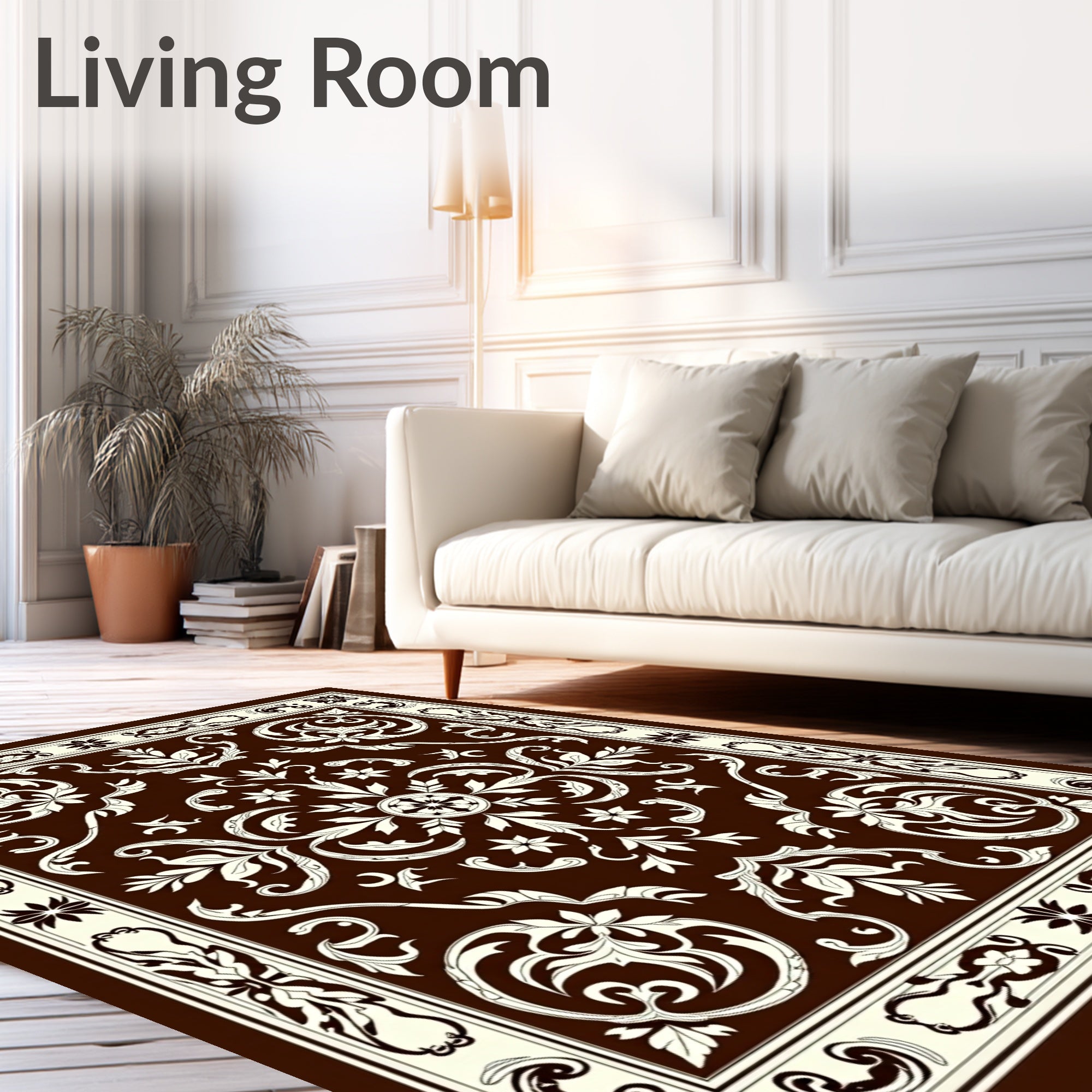 Classic Floral Scrollwork Design Rug
