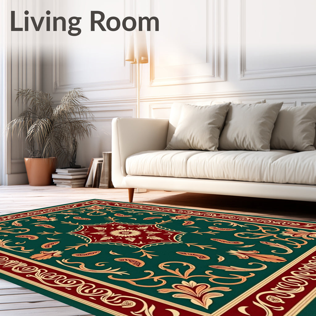 Ornate Floral Medallion Pattern Rug