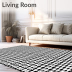 Classic Houndstooth Pattern Rug