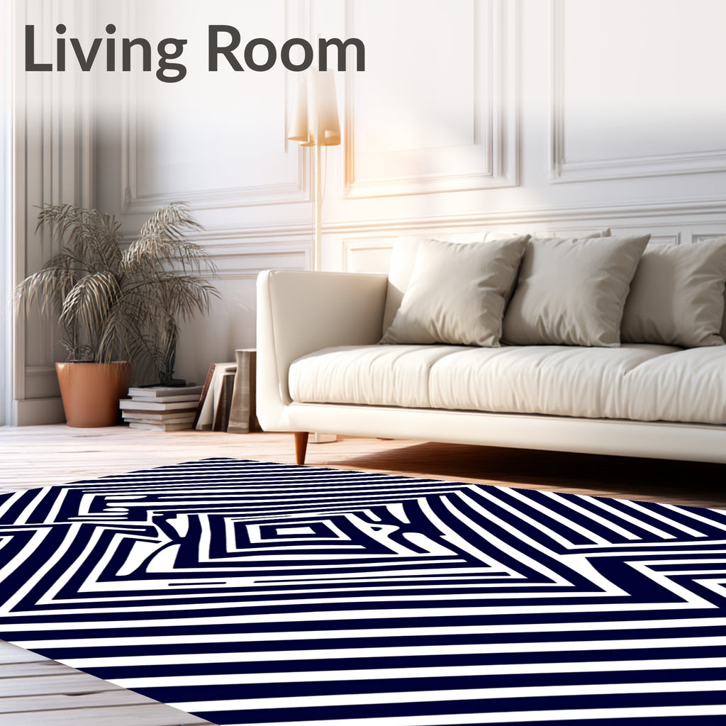 Optical Illusion Maze Pattern Rug