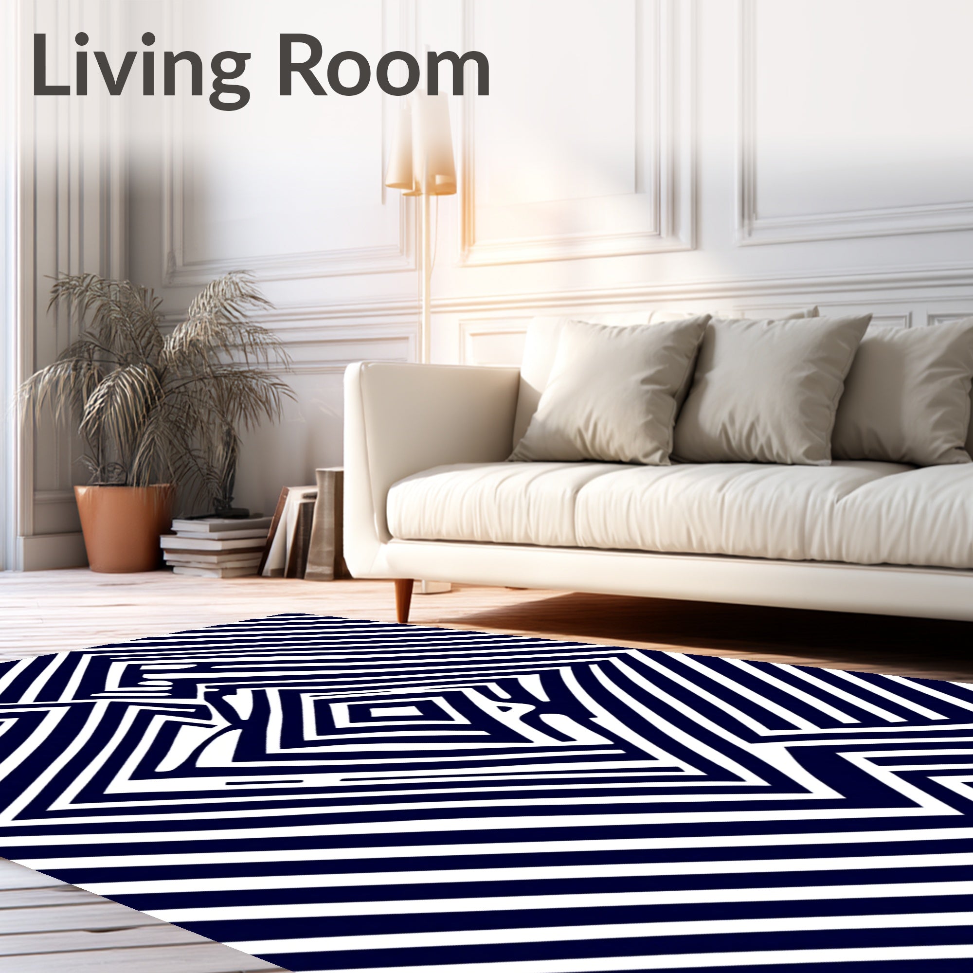 Optical Illusion Maze Pattern Rug