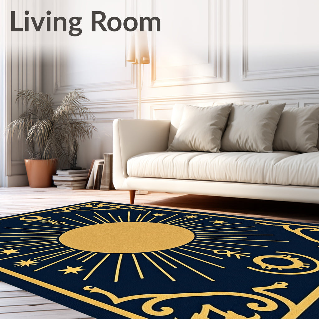 Celestial Sun Starburst Pattern Rug