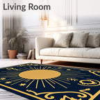 Celestial Sun Starburst Pattern Rug
