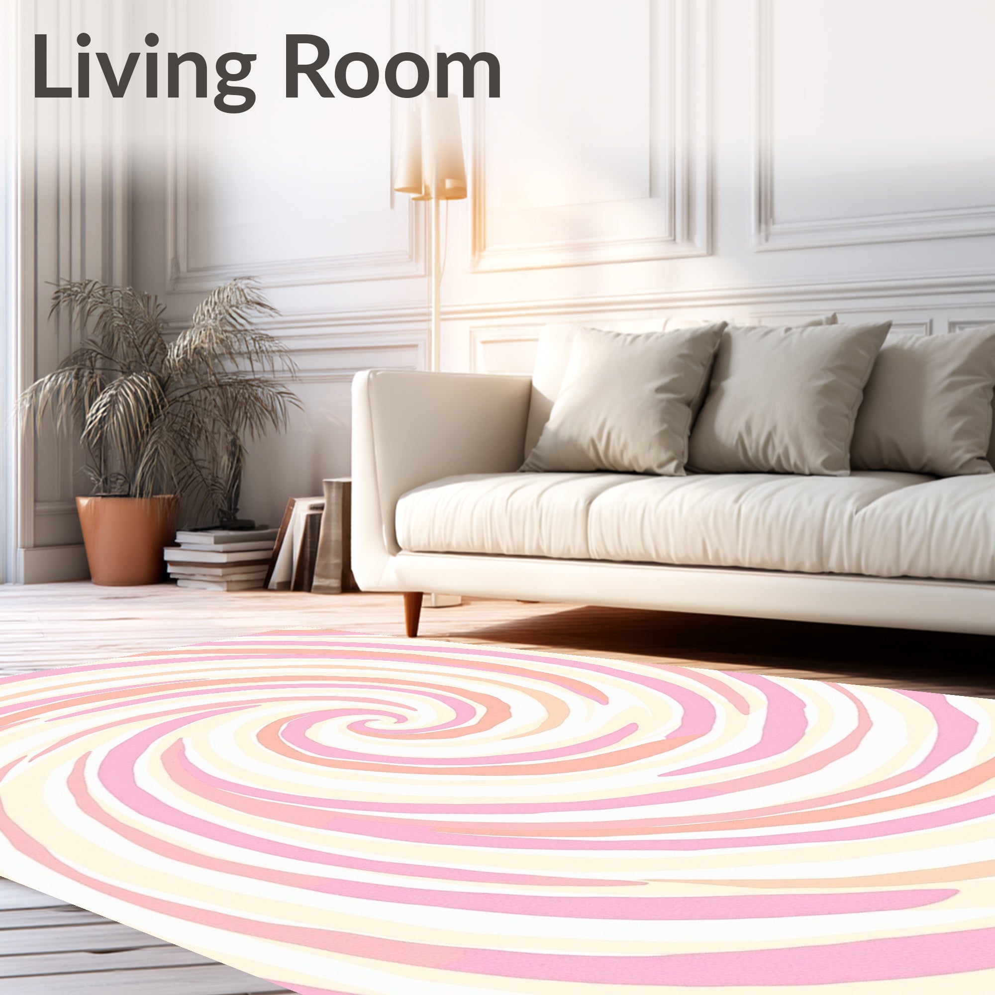Pastel Swirl Pattern Rug