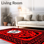 Gothic Bats Circular Moon Design Rug
