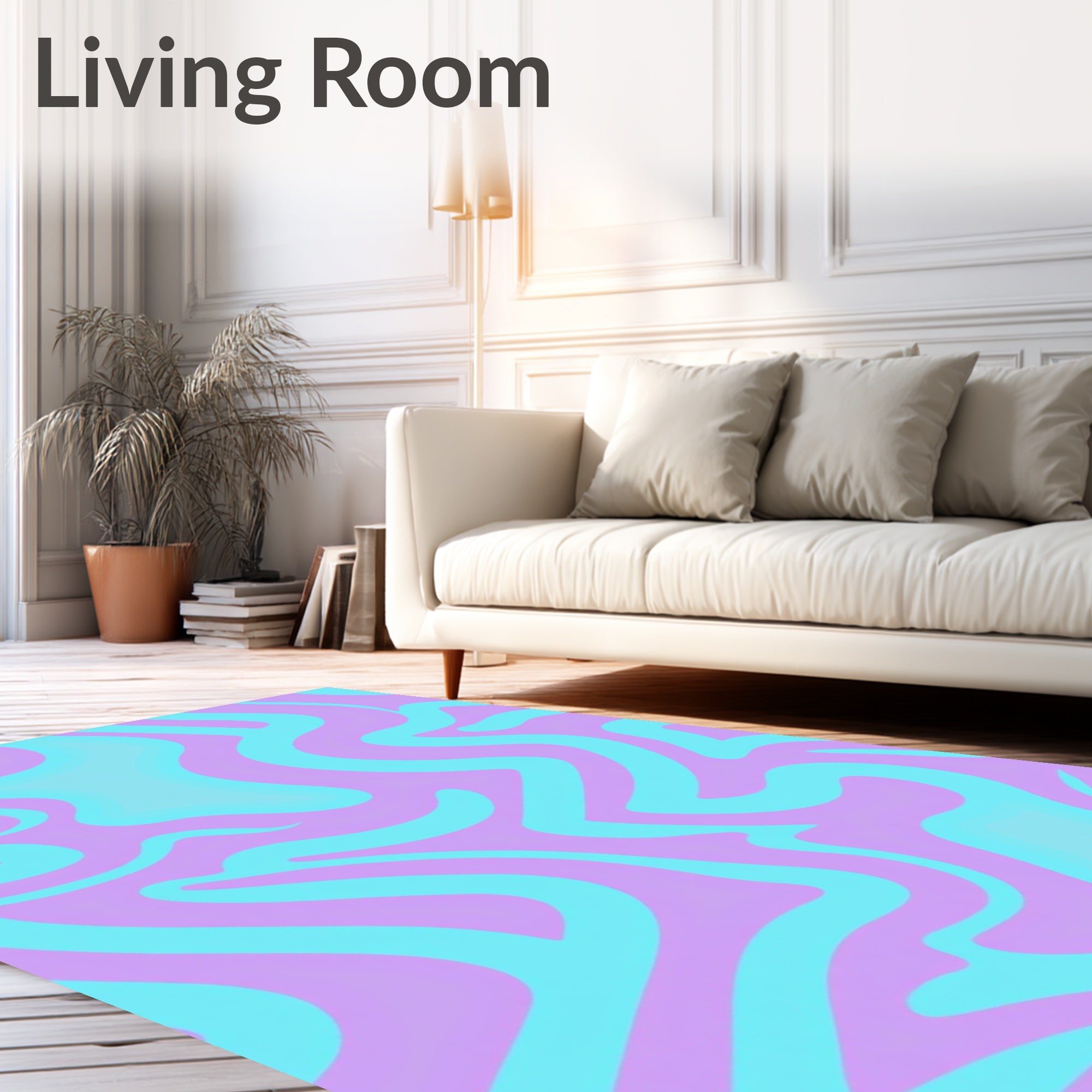 Psychedelic Swirl Pastel Design Rug