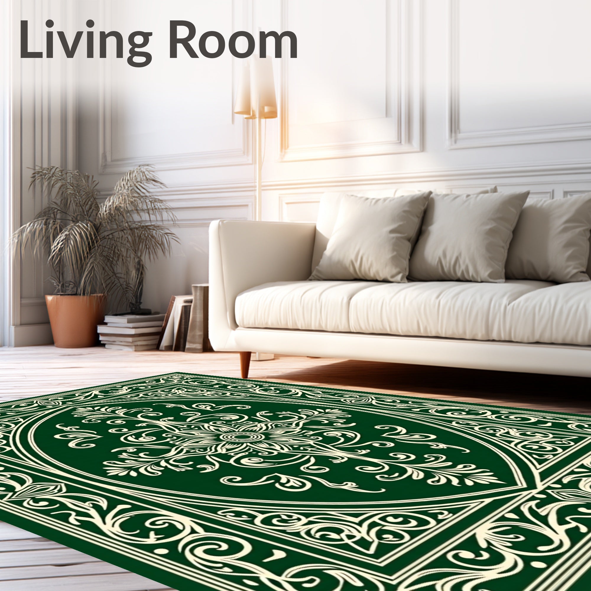 Ornate Floral And Scroll Work Design Rug