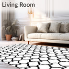 Black White Scales Pattern Rug