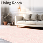 Soft Pink Swirl Pattern Design Rug