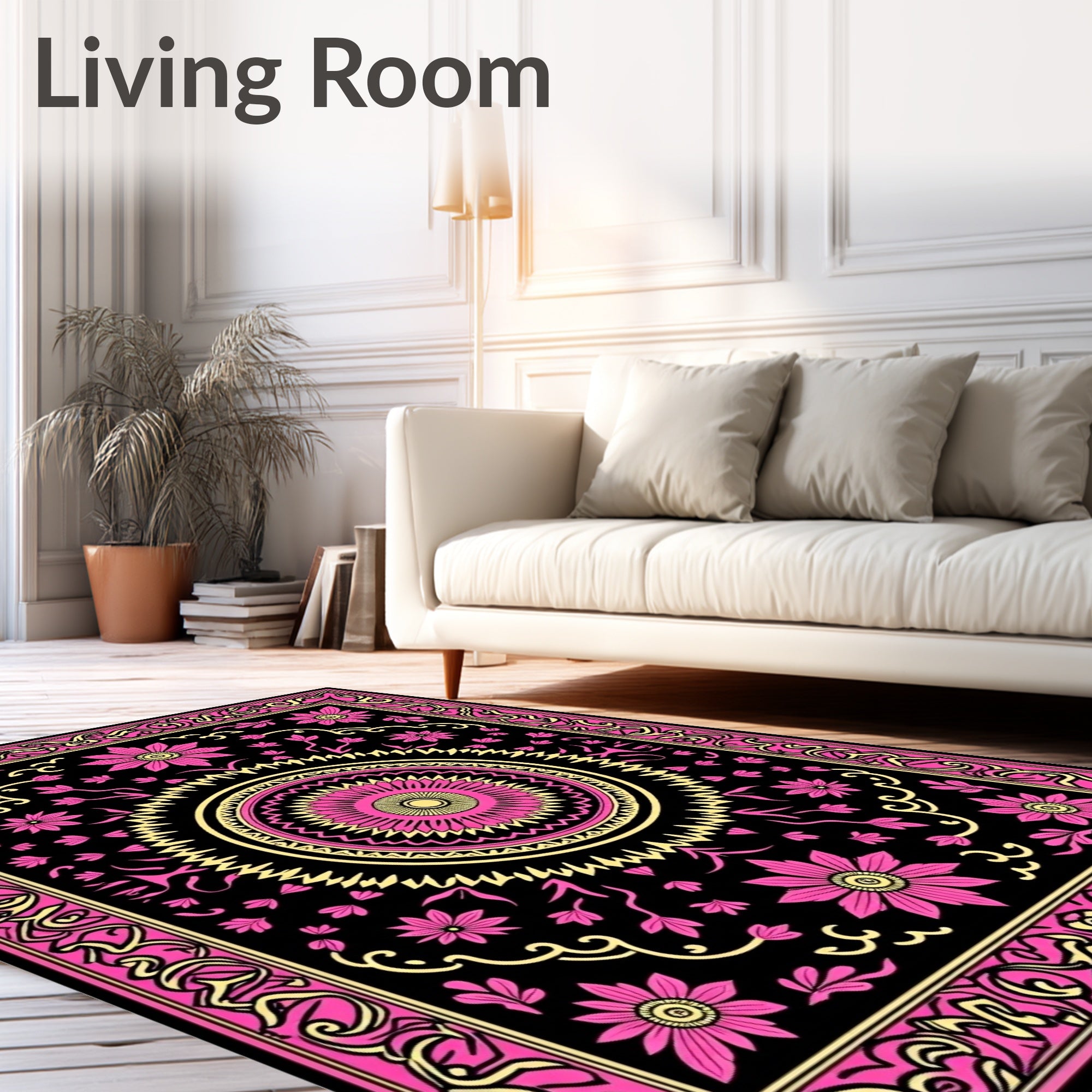 Bold Floral Sunburst Patterned Rug