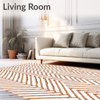 Rustic Woven Herringbone Pattern Rug
