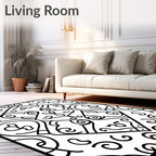 Intricate Swirls Geometric Design Rug