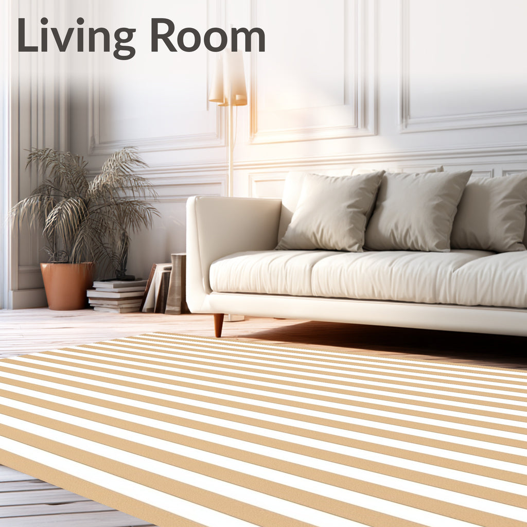 Neutral Stripe Pattern Design Rug