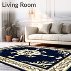 Ornate Floral and Scroll Pattern Rug