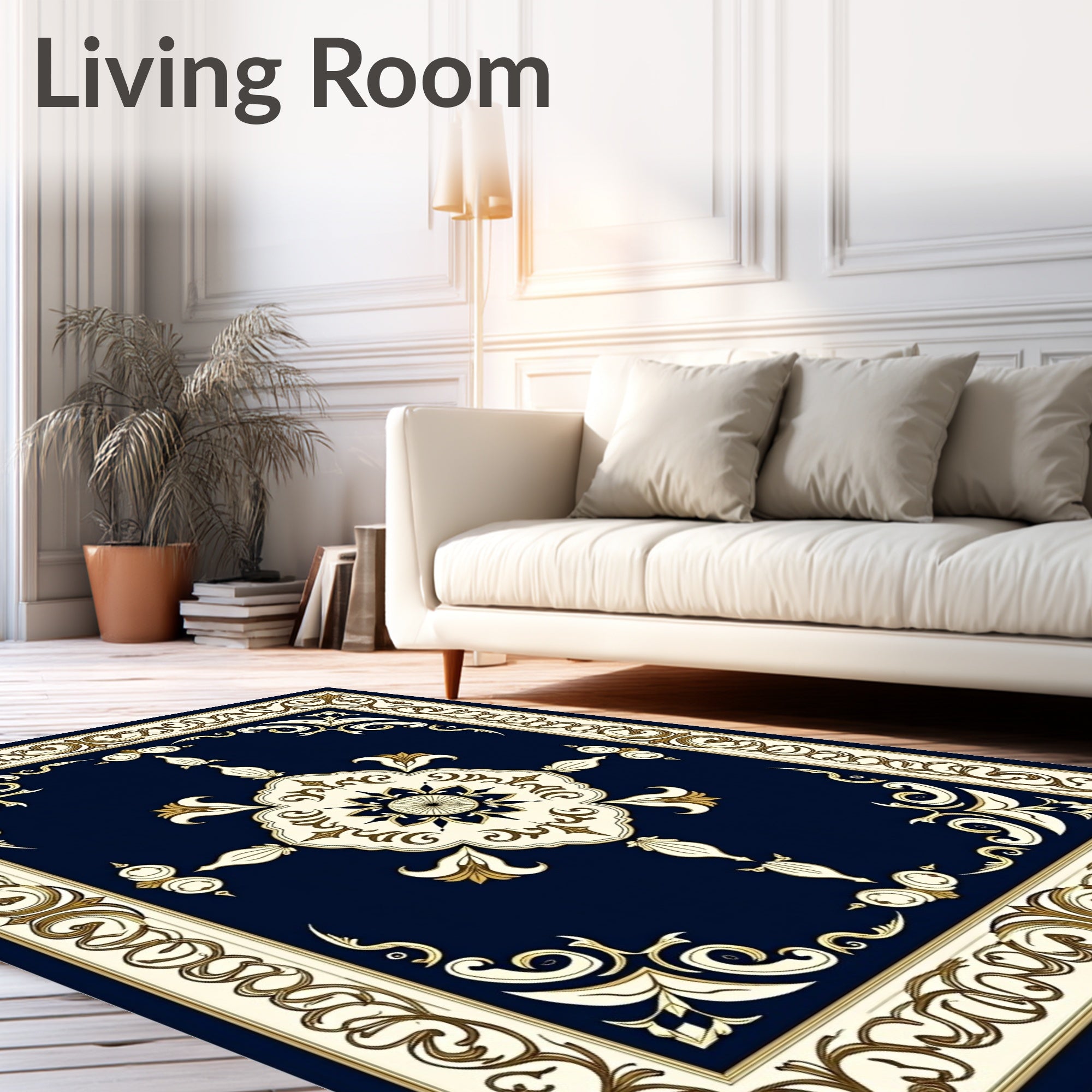 Ornate Floral and Scroll Pattern Rug