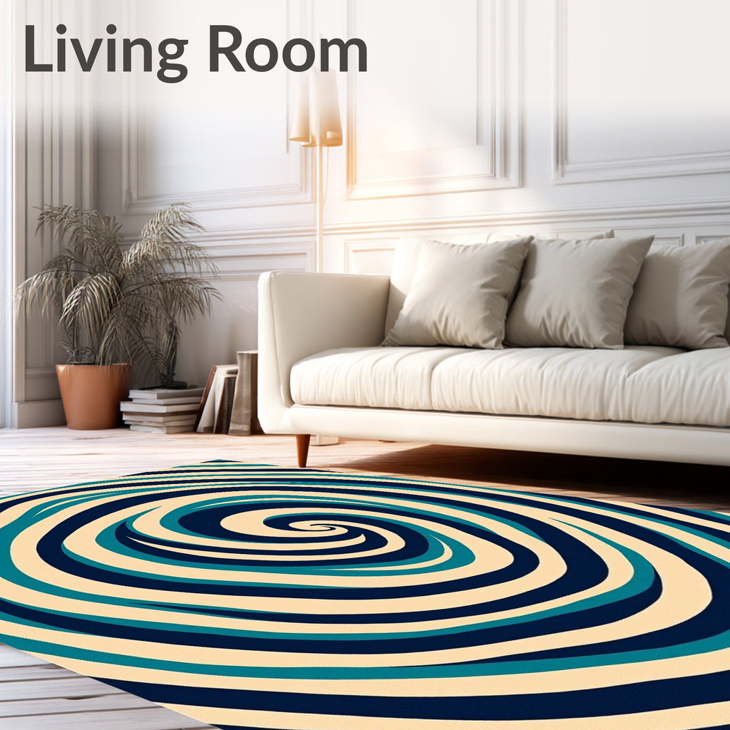 Tidal Swirl Abstract Design Rug