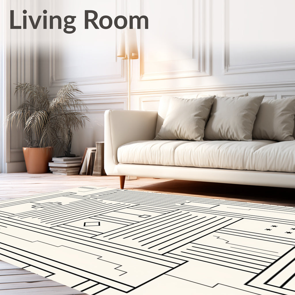 Art Deco Linear Geometric Pattern Rug