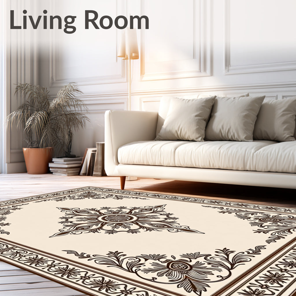 Ornate Laurel Floral Medallion Rug