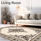 Ornate Laurel Floral Medallion Rug