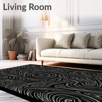 Abstract Swirls Organic Line Art Design Rug
